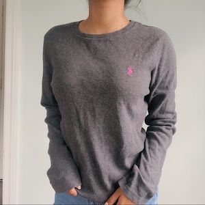 Gray Polo Long Sleeve Shirt